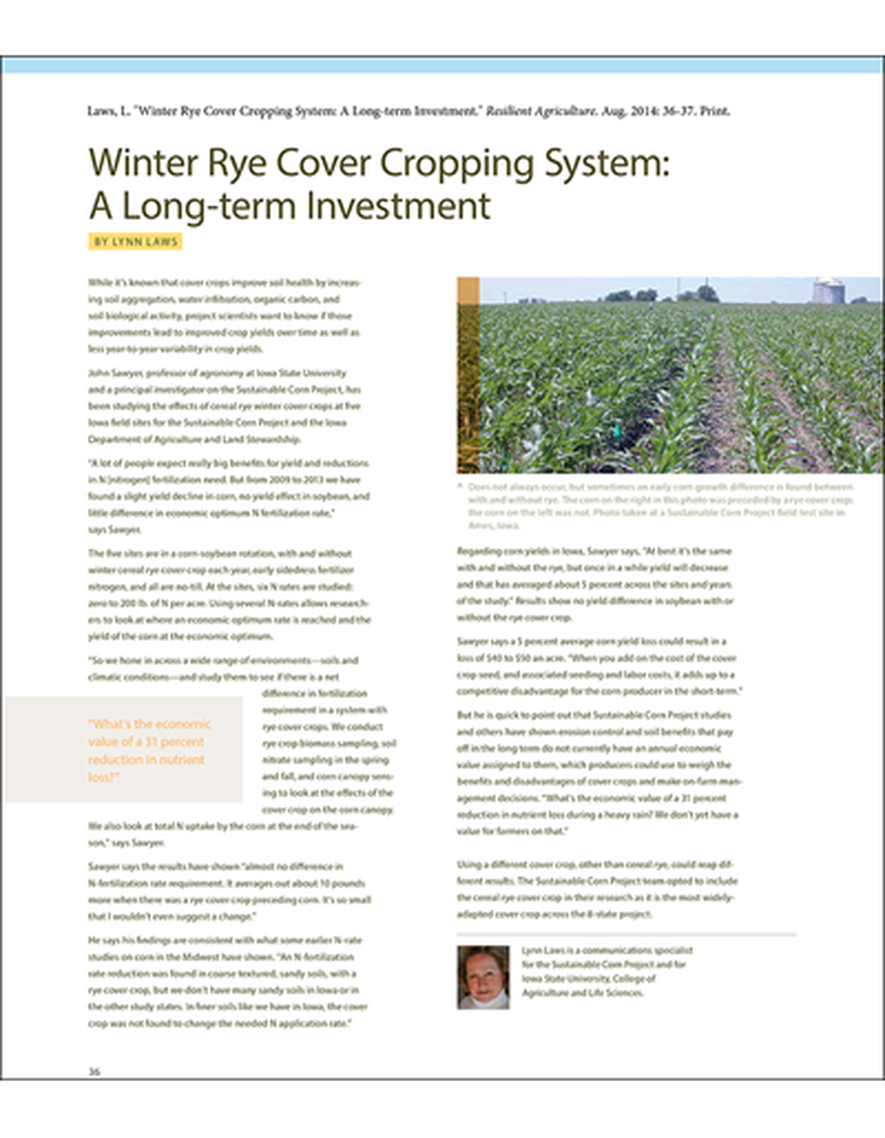 Winter Rye Cover Cropping System: A Long-term Investment image number 0
