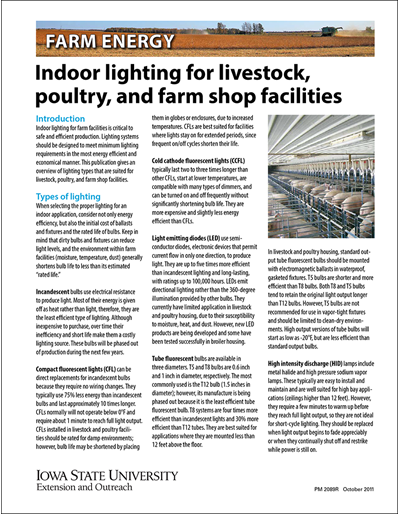 Indoor Lighting for Livestock, Poultry and Farm Shop Facilities - Farm Energy