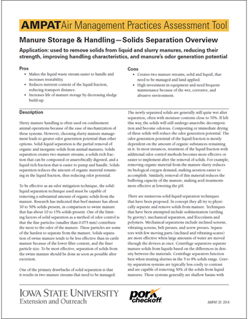 Manure Storage & Handling - Solids Separation Overview image number 0