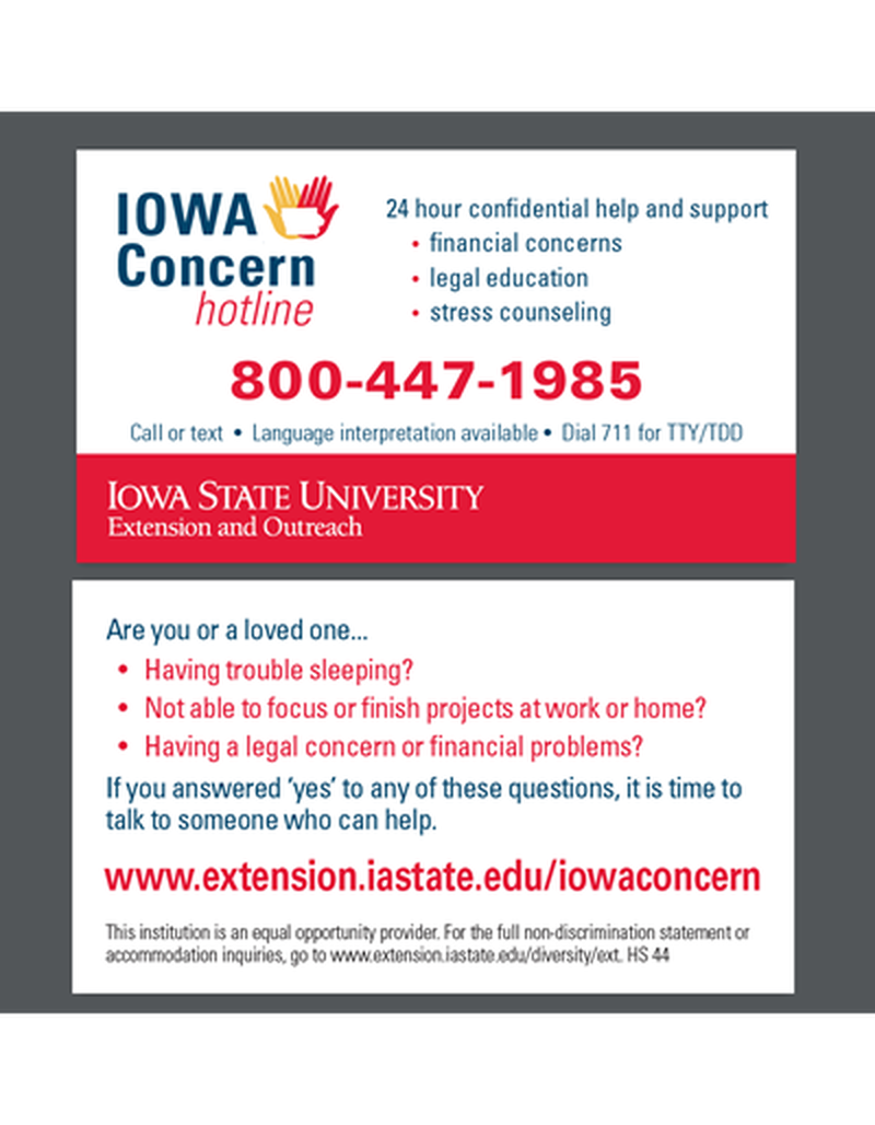 Iowa Concern Business card (Unit=Pkg of 50) image number 0