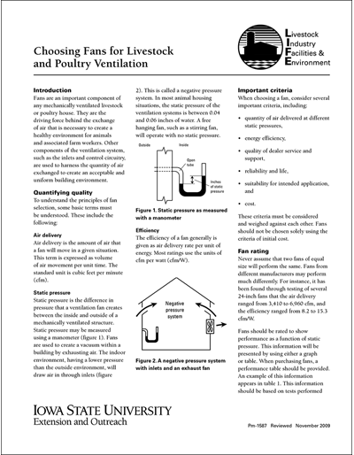Choosing Fans for Livestock and Poultry Ventilation - Livestock Industry Facilities and Environment