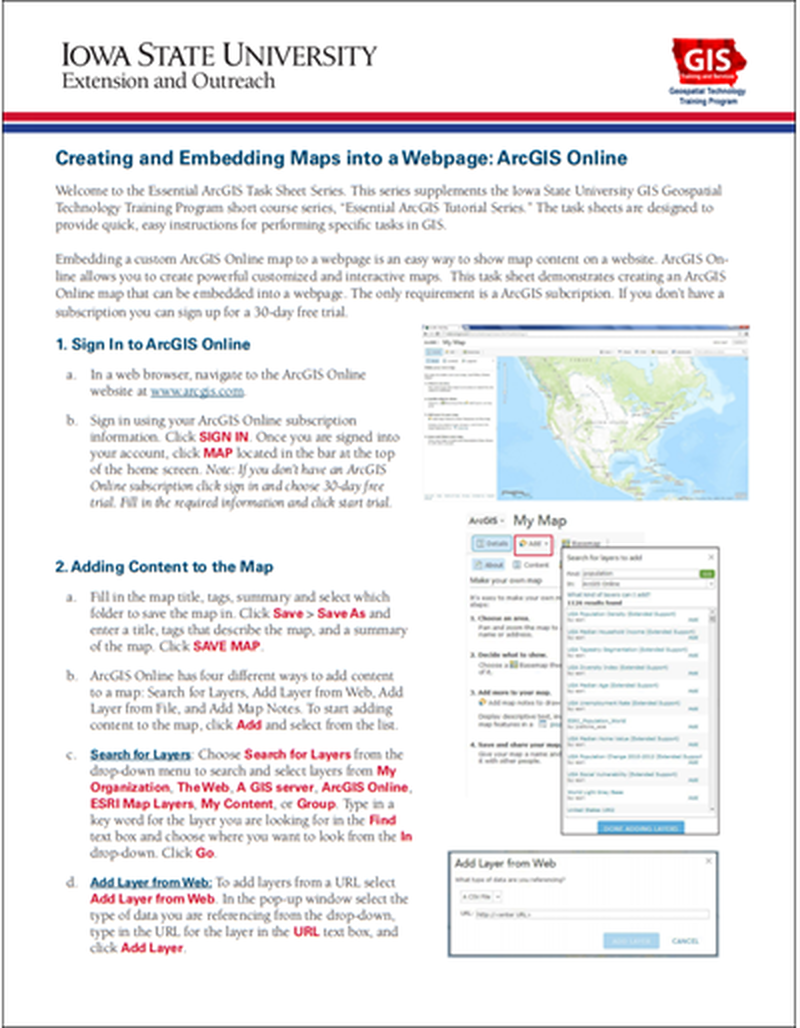 Creating and Embedding Maps into a Webpage: ArcGIS Online image number 0