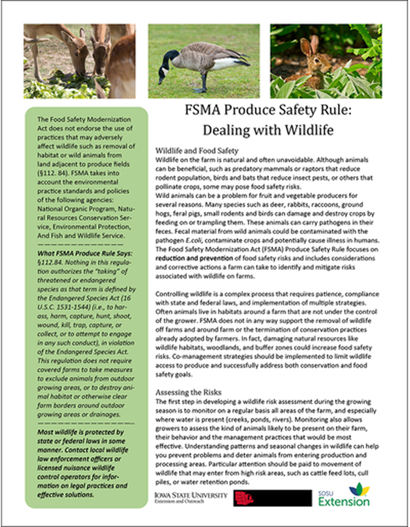FSMA Produce Safety Rule: Dealing with Wildlife image number 0