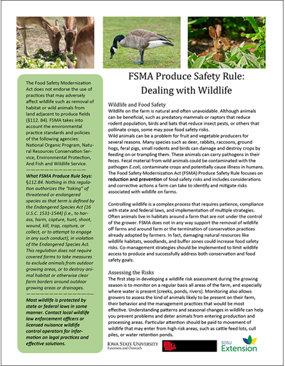 FSMA Produce Safety Rule: Dealing with Wildlife