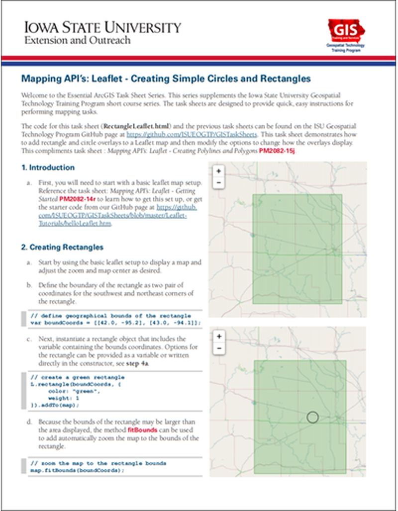 Mapping API's: Leaflet - Creating Simple Circles and Rectangles image number 0