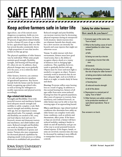 Keep active farmers safe in later life -- Safe Farm