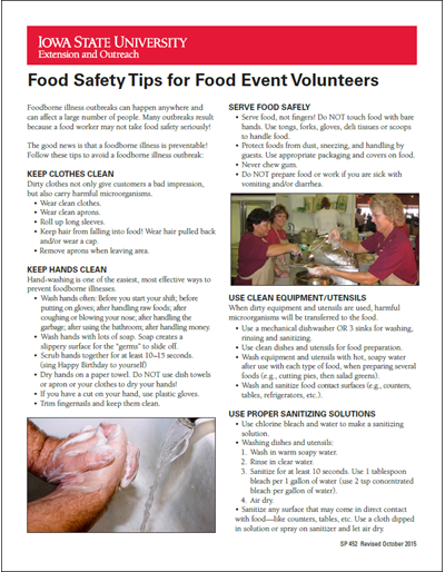 Food Safety Tips for Food Event Volunteers