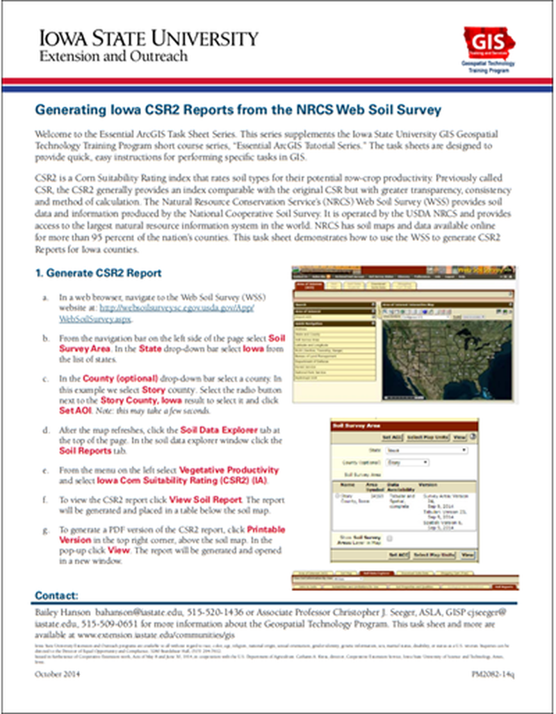 Generating Iowa CSR2 Reports from the NRCS Web Soil Survey image number 0