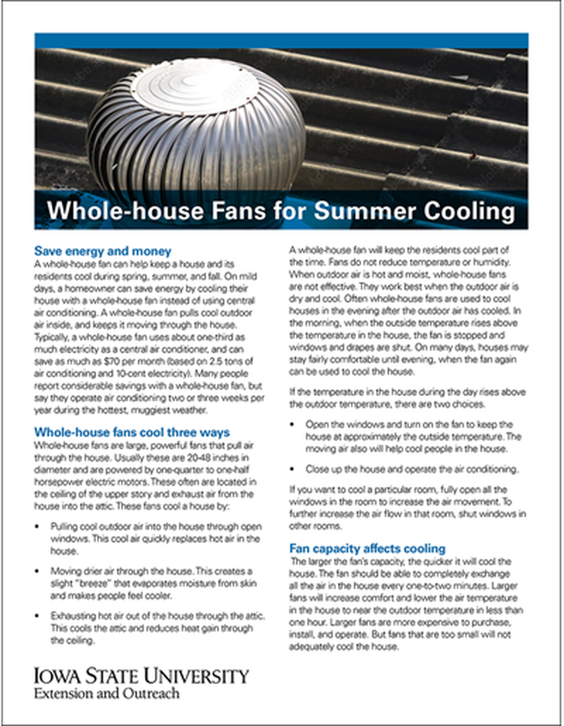 Whole-House Fans for Summer Cooling image number 0
