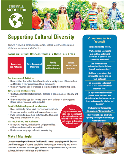 Supporting Cultural Diversity - Essentials Child Care