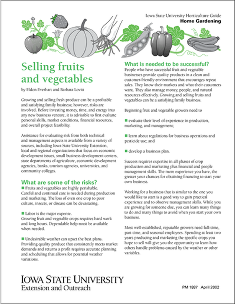 Selling Fruits and Vegetables image number 0