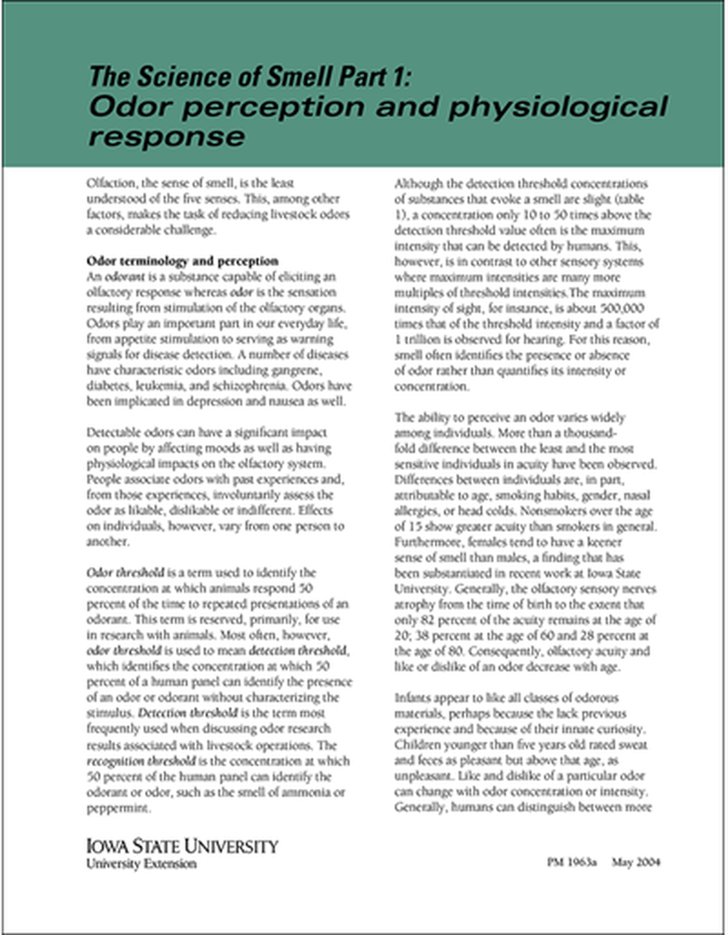 Odor Perception and Physiological Response -- The Science of Smell Part 1 image number 0