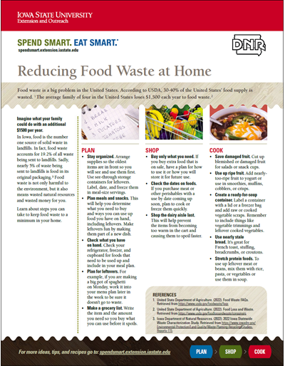 Reducing Food Waste at Home - Spend Smart. Eat Smart.