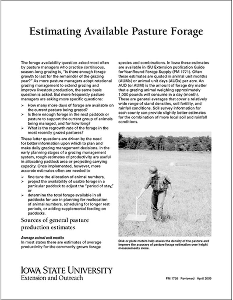Estimating Available Pasture Forage image number 0