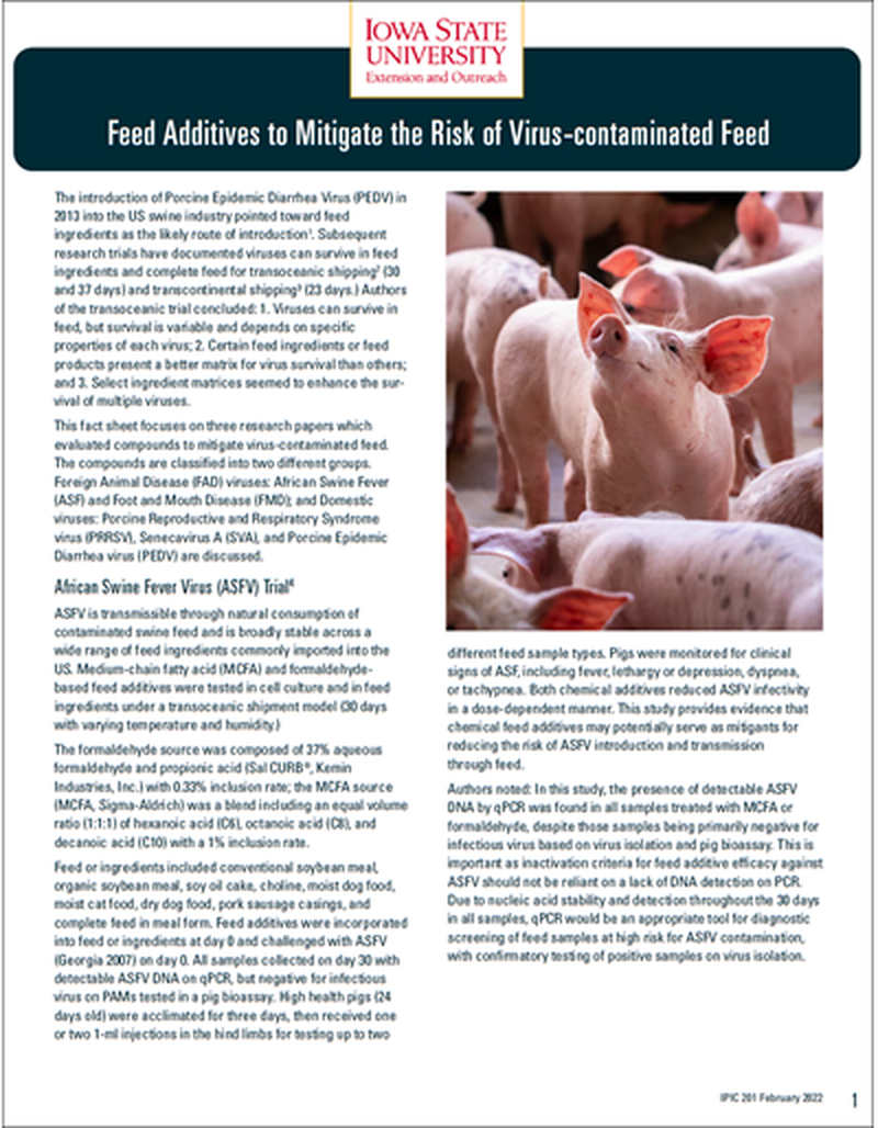 Feed Additives to Mitigate the Risk of Virus-contaminated Feed image number 0