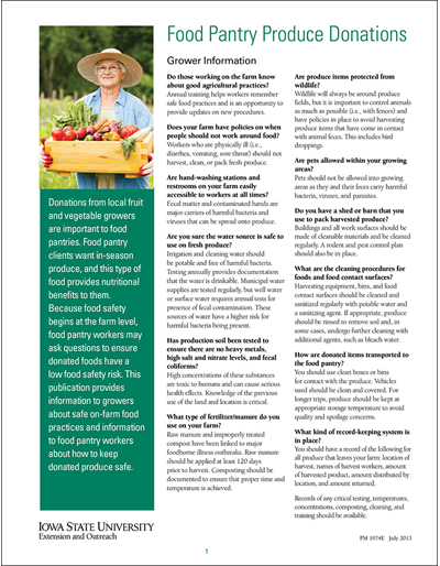 Food Pantry Produce Donations - Grower Information
