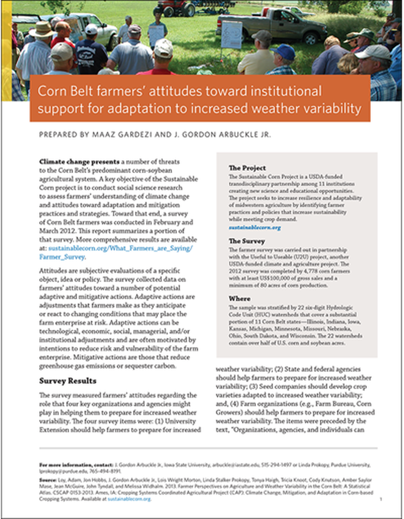 Corn Belt farmers' attitudes toward institutional support for adaptation to increased weather variability image number 0