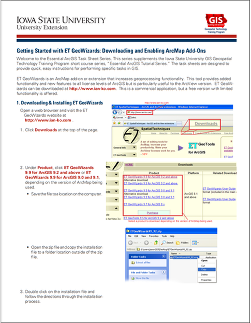 Getting Started with ET GeoWizards: Downloading and Enabling ArcMap Add-Ons image number 0