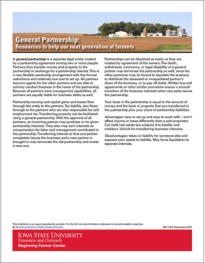 General Partnership: Resources to help our next generation of farmers - Beginning Farmer Center