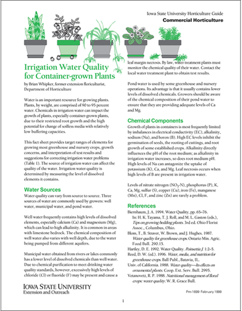 Irrigation Water Quality for Container-grown Plants image number 0