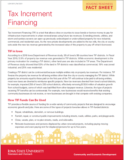 Housing Readiness Fact Sheet: Tax Increment Financing