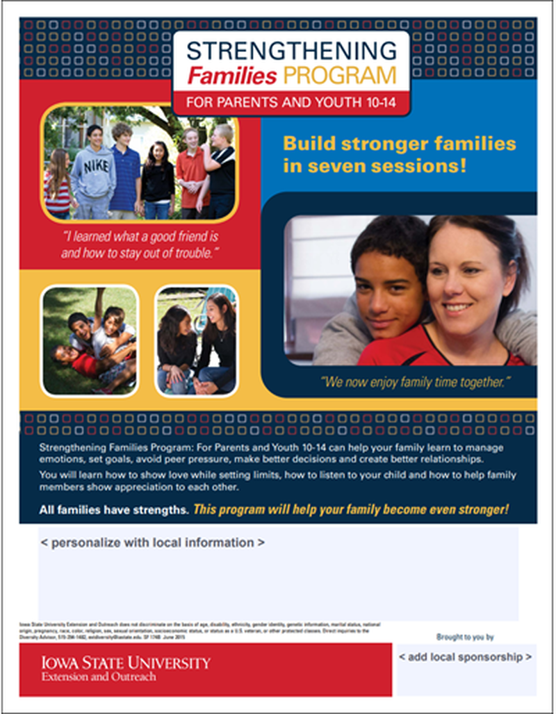 Strengthening Families Program: For Parents and Youth 10-14 - Flyer image number 0