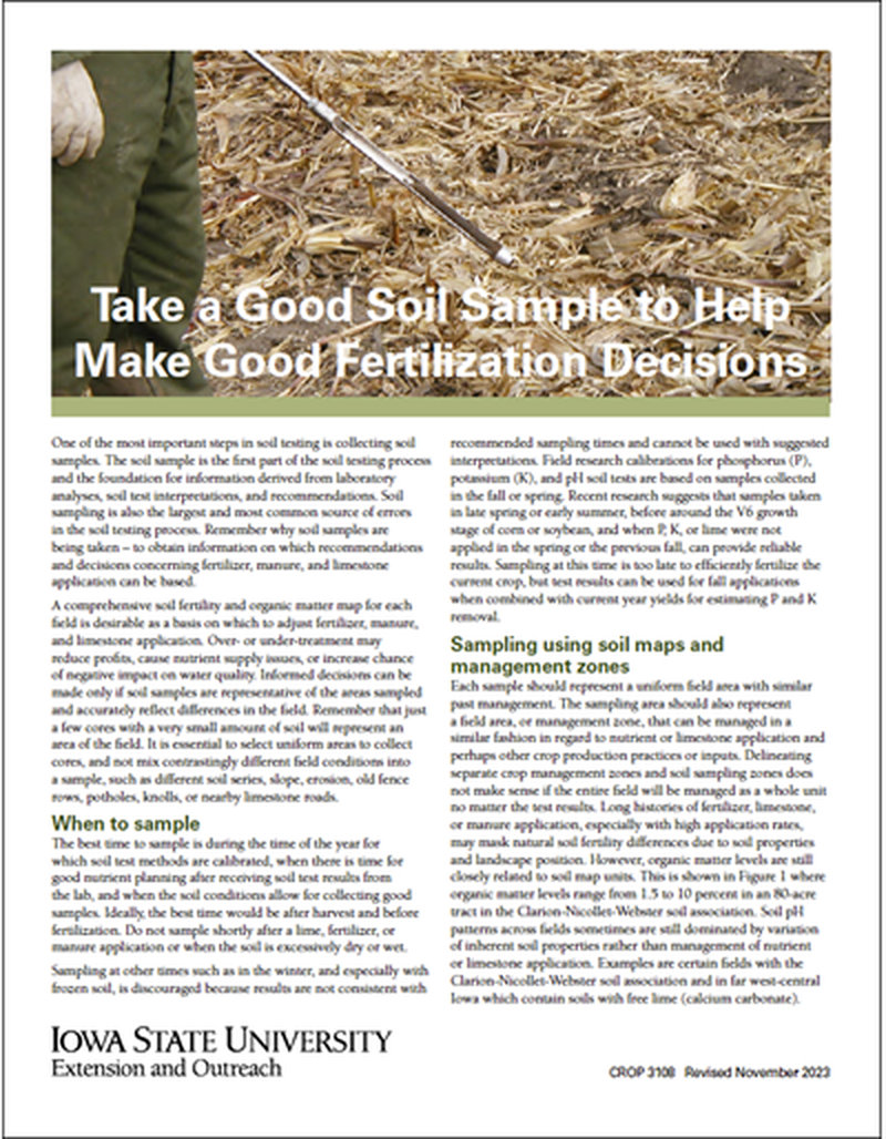 Take a Good Soil Sample to Help Make Good Fertilization Decisions image number 1