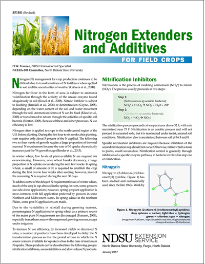 Nitrogen Extenders and Additives for Field Crops