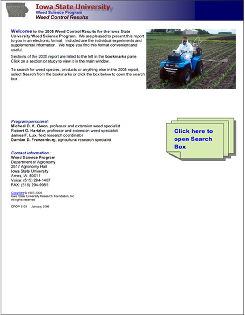 Weed Science Program 2005 Weed Control Results image number 0