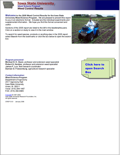 Weed Science Program 2005 Weed Control Results