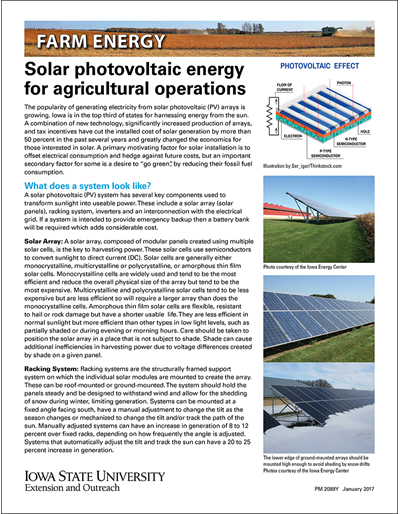 Solar photovoltaic energy for agricultural operations - Farm Energy