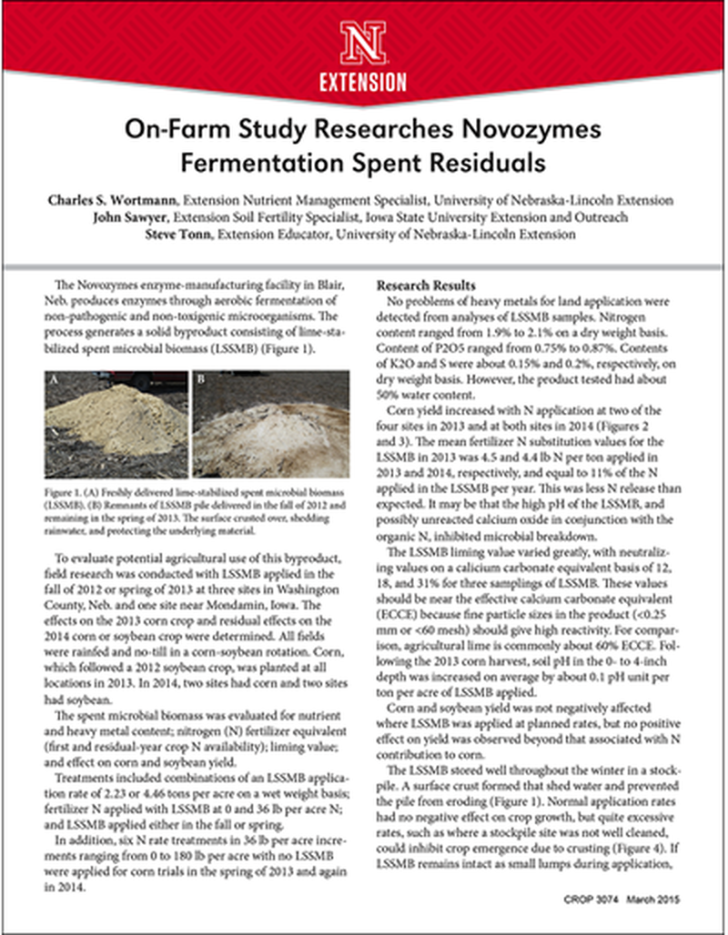 On-Farm Study Researches Novozymes Fermentation Spent Residuals image number 0
