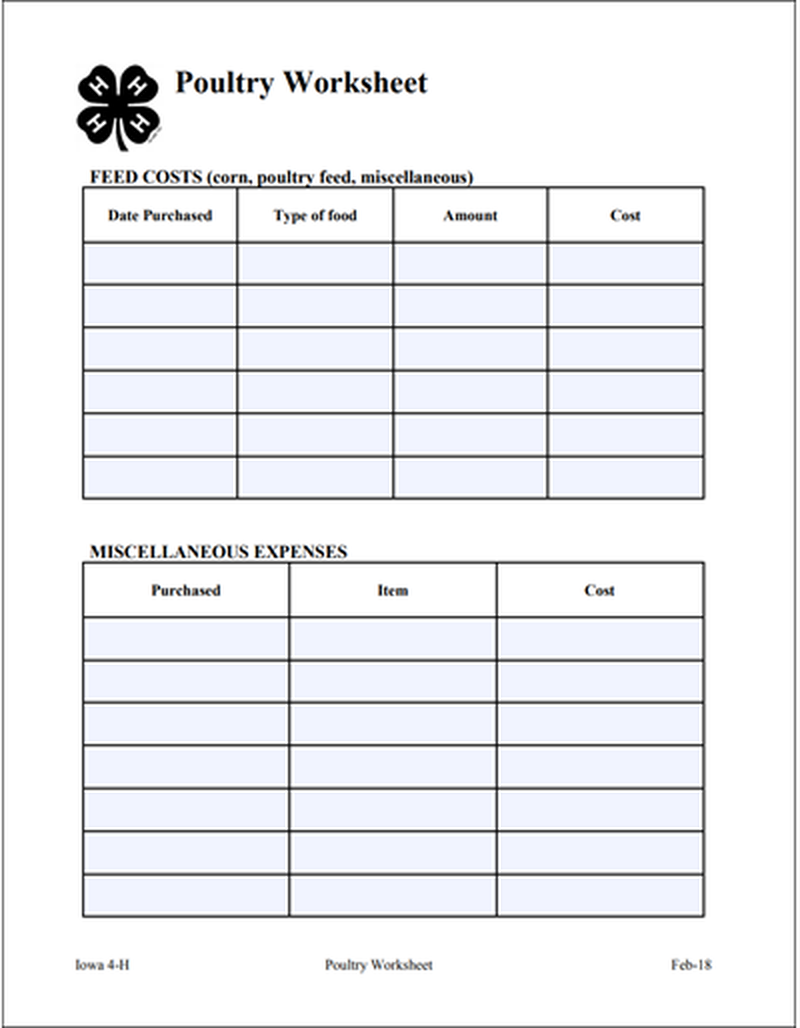 Record Keeping Worksheet Poultry image number 0