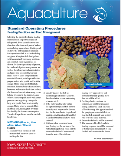 Standard Operating Procedures - Feeding Practices for Recirculating Aquaculture