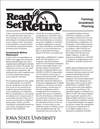 Farming: Investment Planning - Ready, Set, Retire