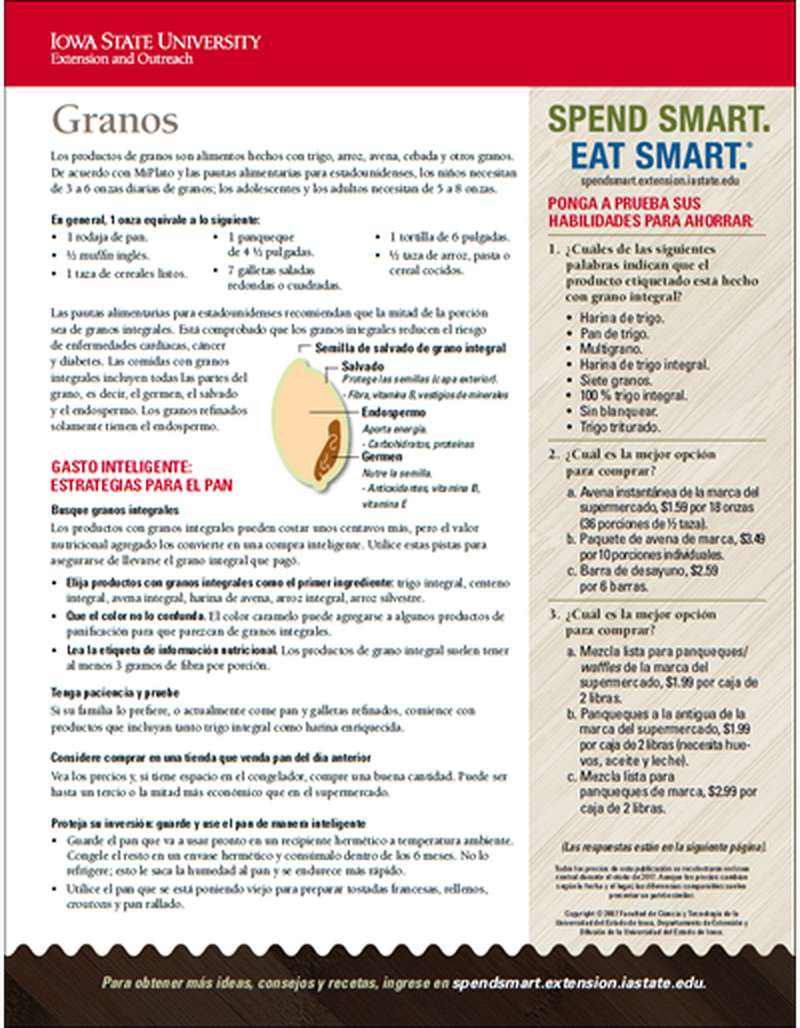Spend Smart. Eat Smart. -- Grains image number 1