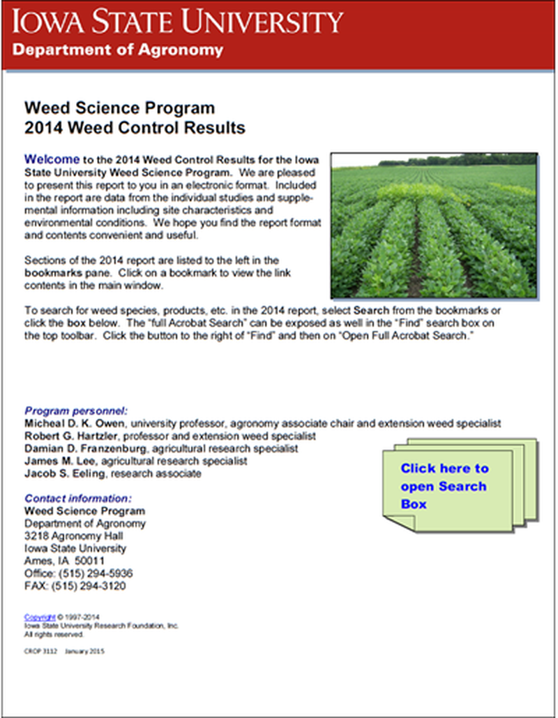 Weed Science Program 2014 Weed Control Results image number 0