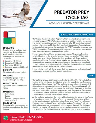 Predator Prey Cycle Tag -- Vibrant Clubs