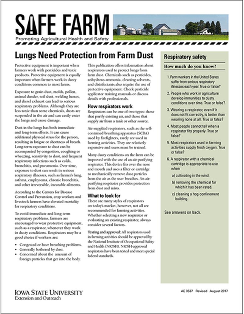 Lungs Need Protection from Farm Dust -- Safe Farm image number 0