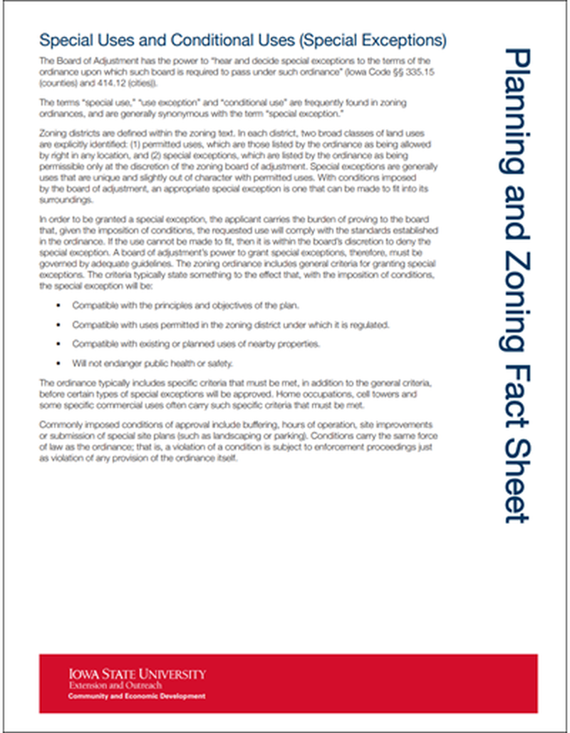 Planning and Zoning - Special Uses and Conditional Uses (Special Exceptions) image number 0