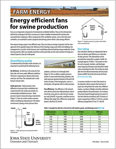 Energy Efficient Fans for Swine Production  - Farm Energy