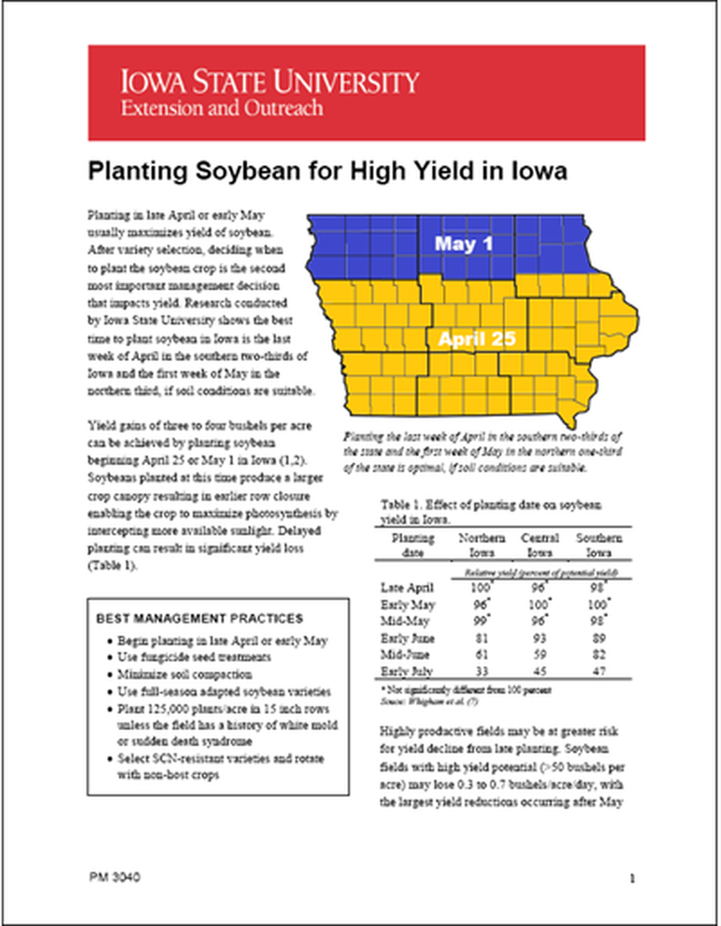 Planting Soybean for High Yield in Iowa image number 0