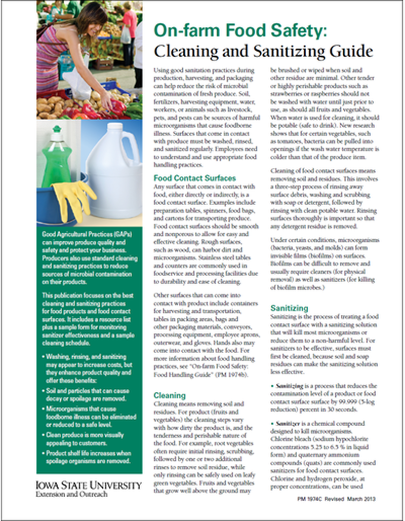 On-farm Food Safety: Cleaning and Sanitizing Guide image number 0