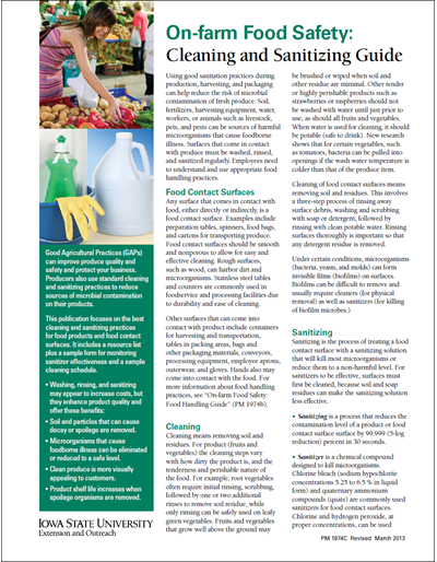 On-farm Food Safety: Cleaning and Sanitizing Guide