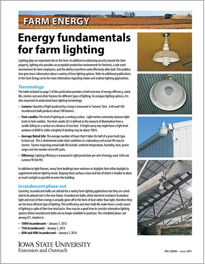 Energy Fundamentals for Farm Lighting - Farm Energy