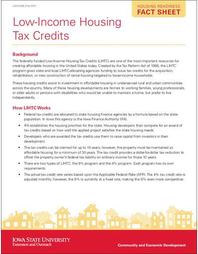 Housing Readiness Fact Sheet: Low-Income Housing Tax Credits