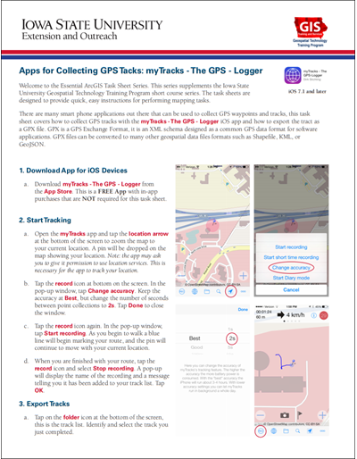 Apps for Collecting GPS Tracks: myTracks - The GPS - Logger