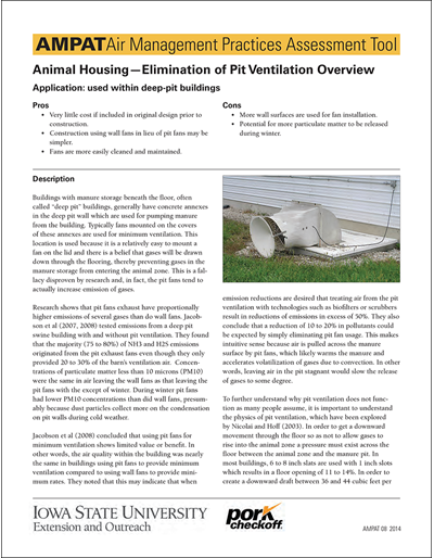 Animal Housing - Elimination of Pit Ventilation Overview