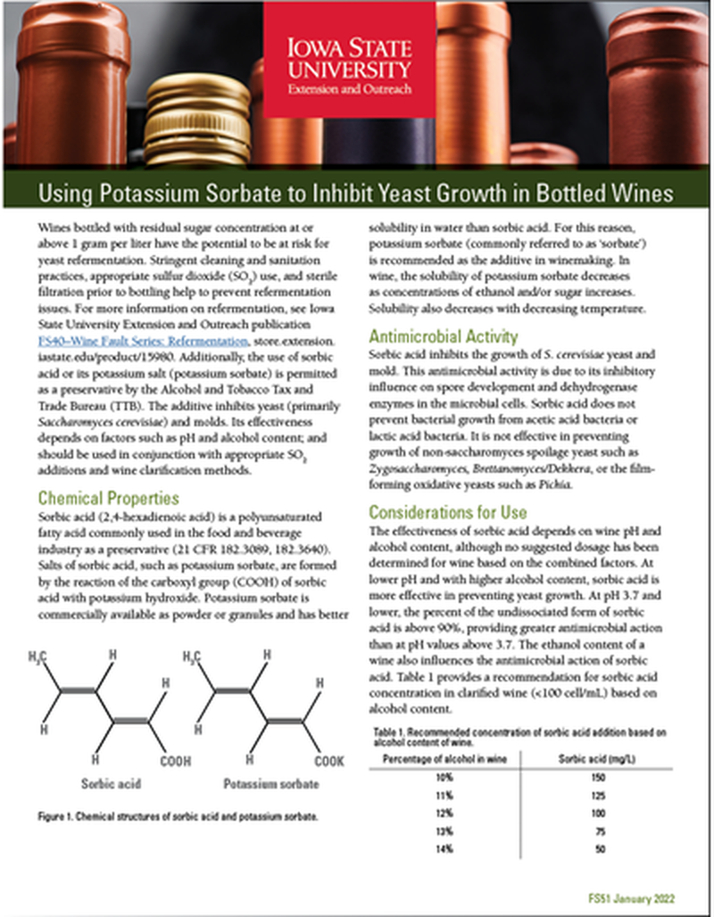 Using Potassium Sorbate to Inhibit Yeast Growth in Bottled Wines image number 0