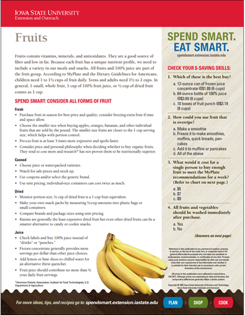 Spend Smart. Eat Smart. -- Fruits image number 0